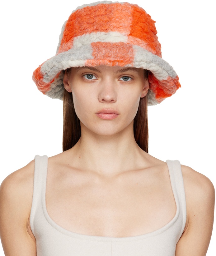 Photo: Henrik Vibskov Orange & Gray Colorblock Bucket Hat