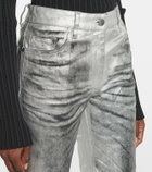 Peter Do Metallic mid-rise straight jeans