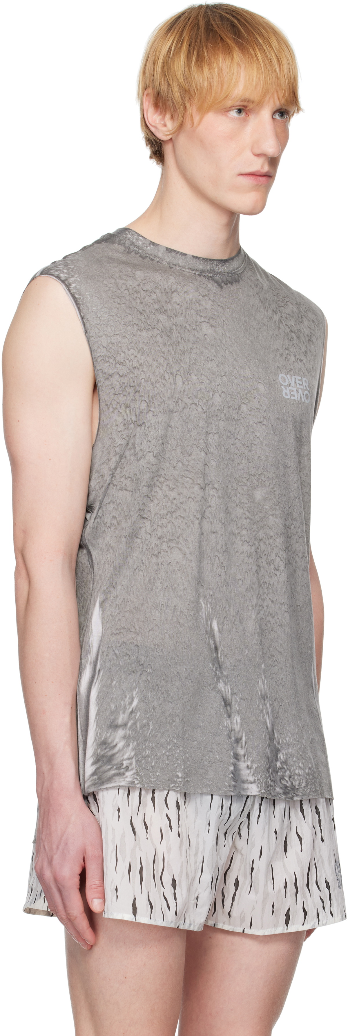 OVER OVER Gray Easy Collagenic Tank Top