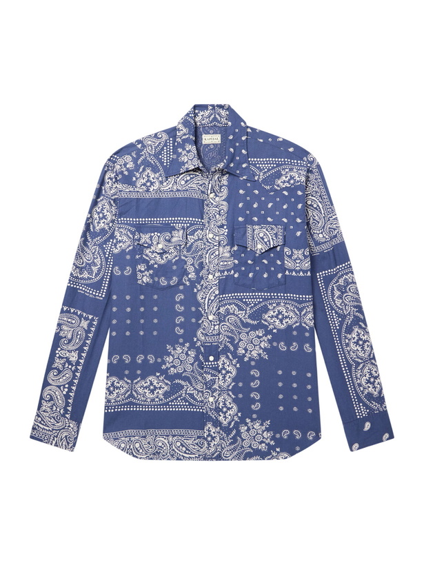 Photo: KAPITAL - Bandana-Print Cotton-Poplin Shirt - Blue