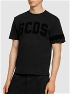 GCDS Flocked Logo Cotton Jersey T-shirt