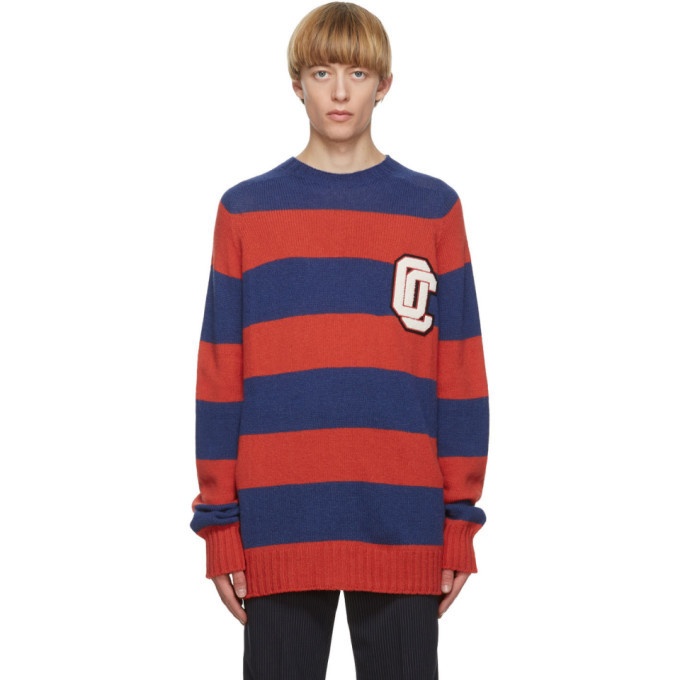 Photo: Opening Ceremony Red and Blue Alpaca Striped OC Sweater