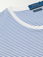 Polo Ralph Lauren - Logo-Embroidered Striped Cotton-Jersey T-Shirt - Blue