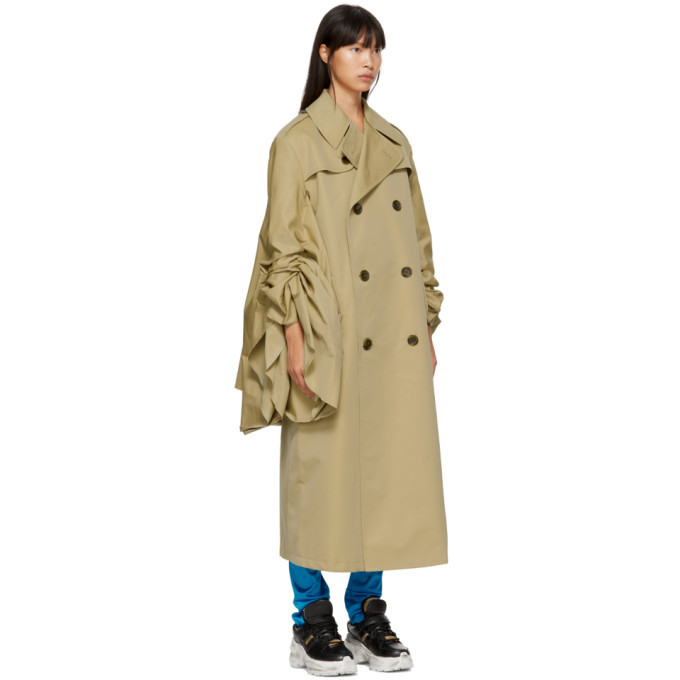 Junya Watanabe Beige Gathered Trench Coat Junya Watanabe