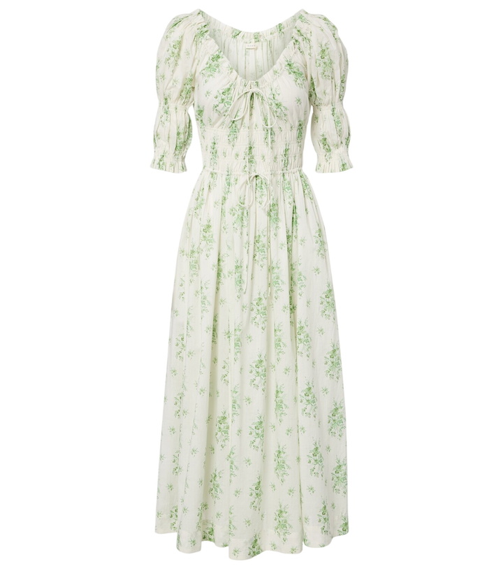 Photo: Dôen Ischia gathered floral cotton midi dress