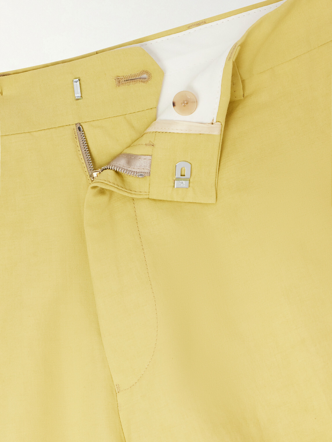 Paul Smith - Straight-Leg Cotton and Linen-Blend Suit Trousers - Yellow