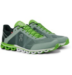 On - Cloudflow Rubber-Trimmed Mesh and Shell Running Sneakers - Green