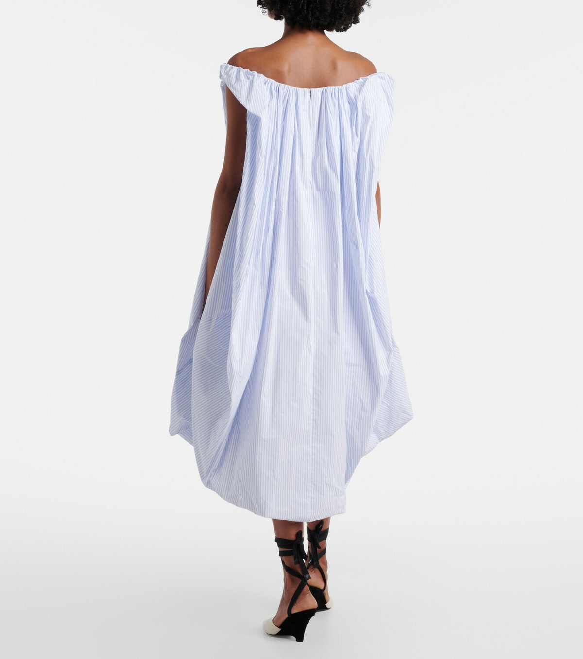 Jacquemus Lavande gathered striped midi dress