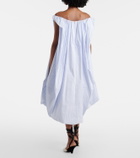 Jacquemus Lavande gathered striped midi dress
