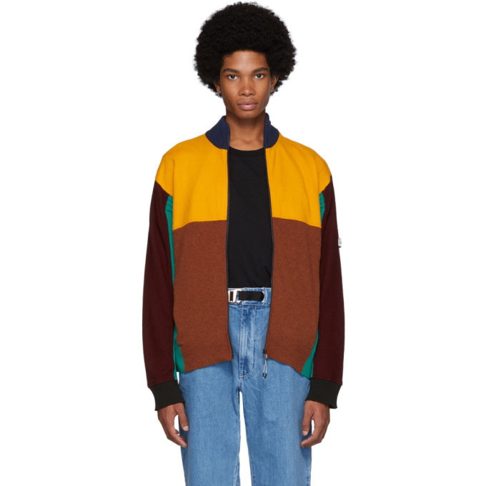Photo: Kenzo Multicolor Wool Colorblock Zip Jacket