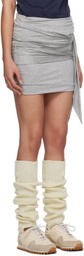 TheOpen Product Gray Tie-Up Miniskirt