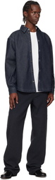Hugo Navy Oversized-Fit Weighty Denim Overshirt