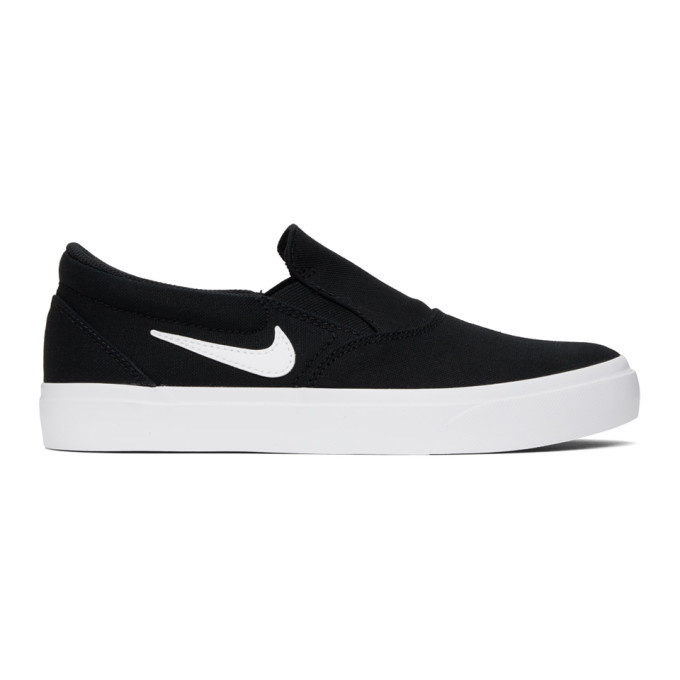 Photo: Nike Black and White SB Charge Slip-On Sneakers