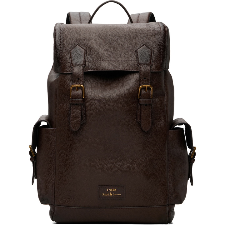 Photo: Polo Ralph Lauren Brown Pebbled Leather Backpack
