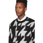 Alexander McQueen Black and Off-White Dogtooth Jacquard Sweater