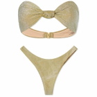 Oceanus Women's Keara Lurex Bikini Set in Yellow