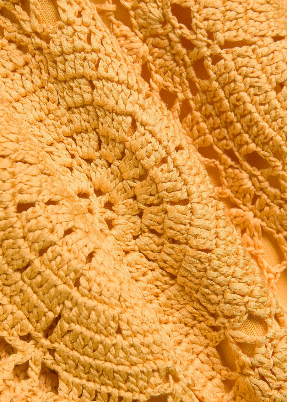 Simkhai Fynch Crochet Cotton Mini Dress Yellow