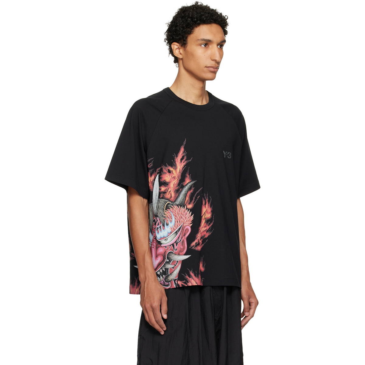 Y-3 Black Graphic Short Sleeve T-shirt