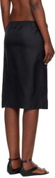 Loulou de Saison Black Vasali Silk Twill Midi Skirt