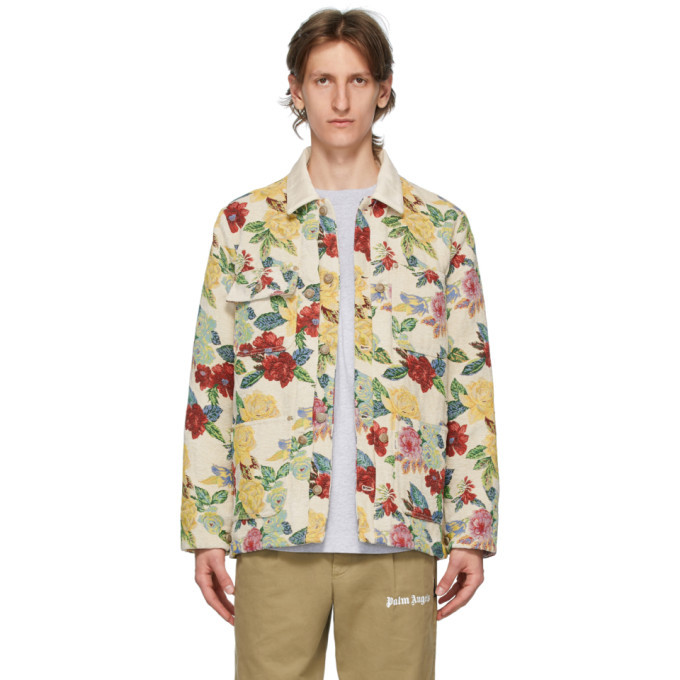 Photo: Palm Angels Beige Floral Workwear Jacket