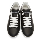 Dolce and Gabbana Black and Silver Portofino Logo Sneakers