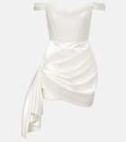 Alex Perry Bridal cotton and silk satin bustier dress