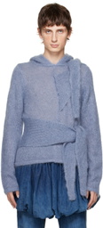 AARON ESH Blue Tied Hoodie