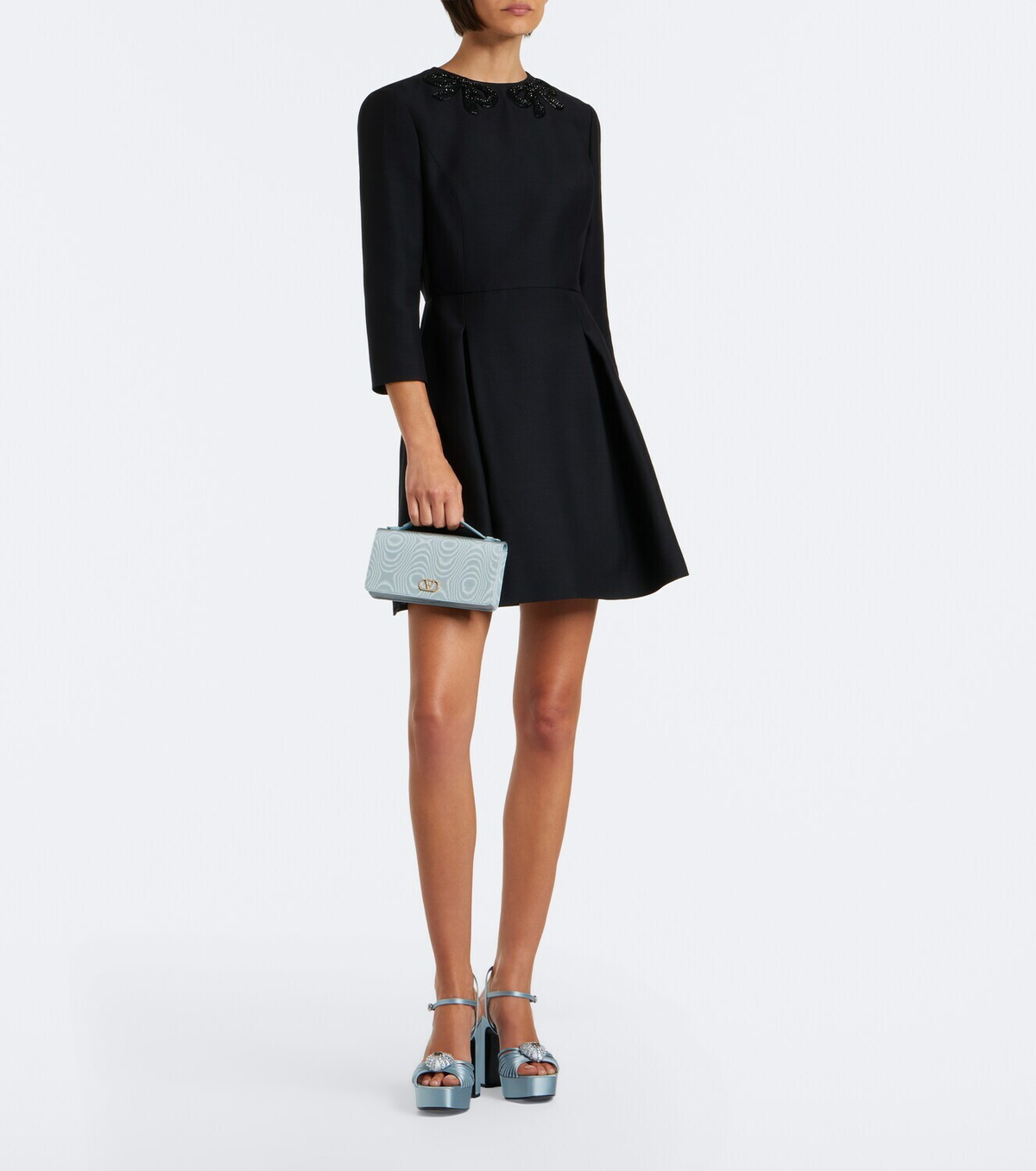 Valentino Garavani VLogo Signature Mini moiré clutch