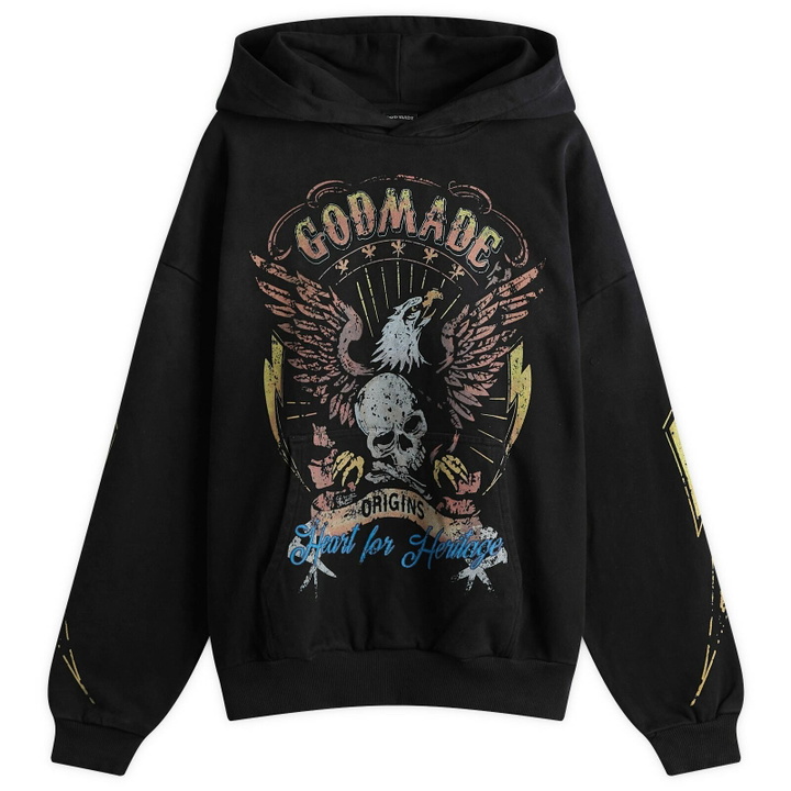 Photo: God Made Men's Origins Hoodie in Washed Black