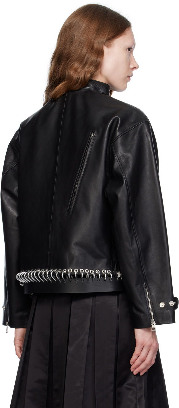 Chopova Lowena Black K-Point Leather Jacket Chopova Lowena