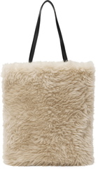 AMOMENTO Beige Faux-Fur Tote