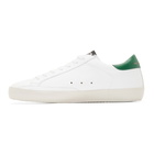 Golden Goose White and Green Superstar Sneaker