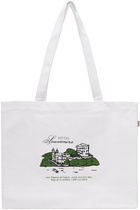 A.P.C. White JJJJound Edition 'Hôtel Souvenirs' Tote