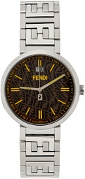 Fendi Silver & Brown Forever Fendi Watch