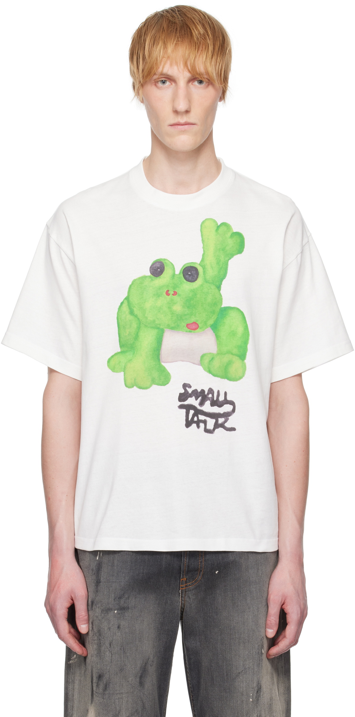 Small Talk Studio White Watercolor Frog S/S T-shirt