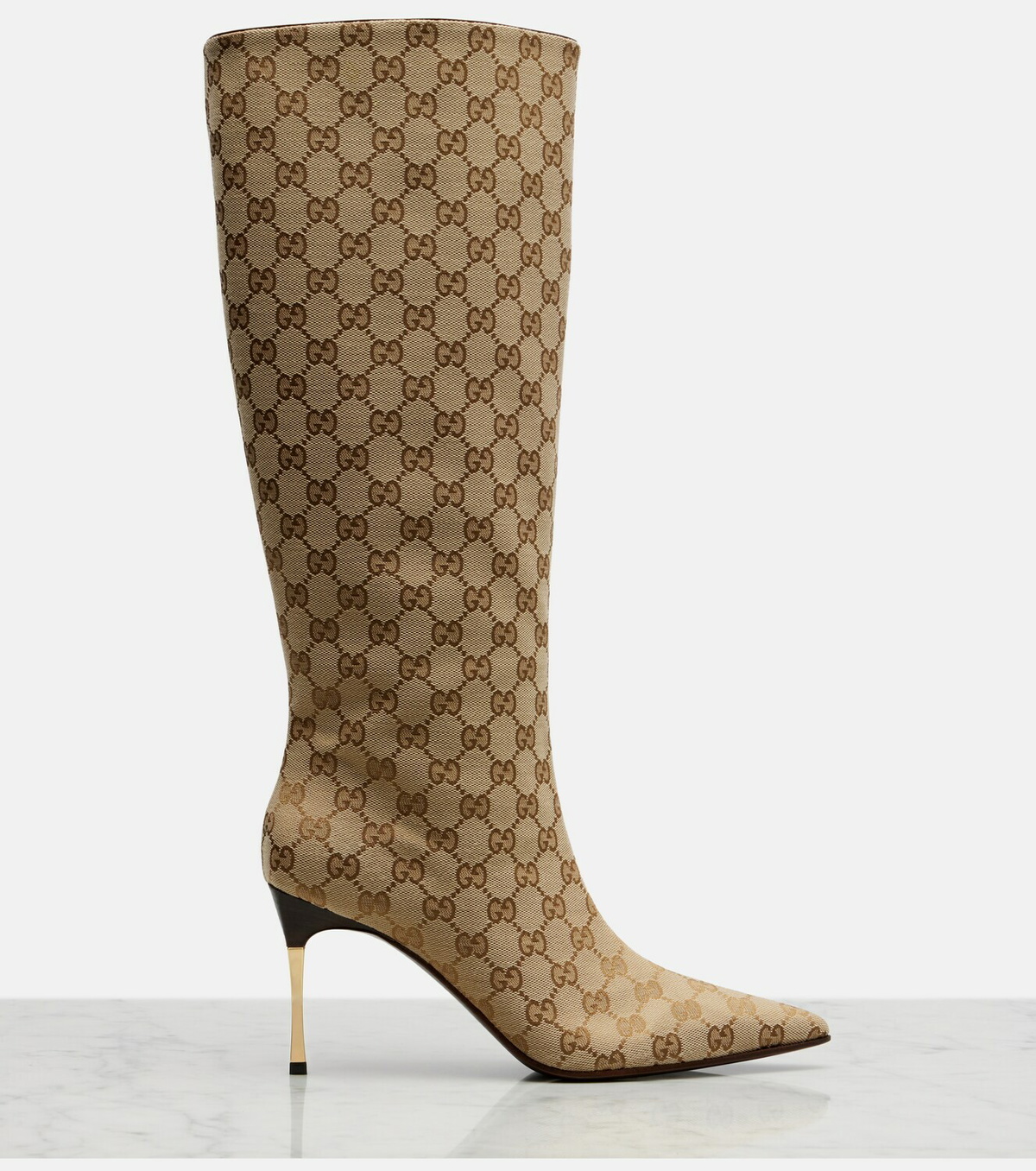Gucci Bombshell GG Canvas knee-high boots