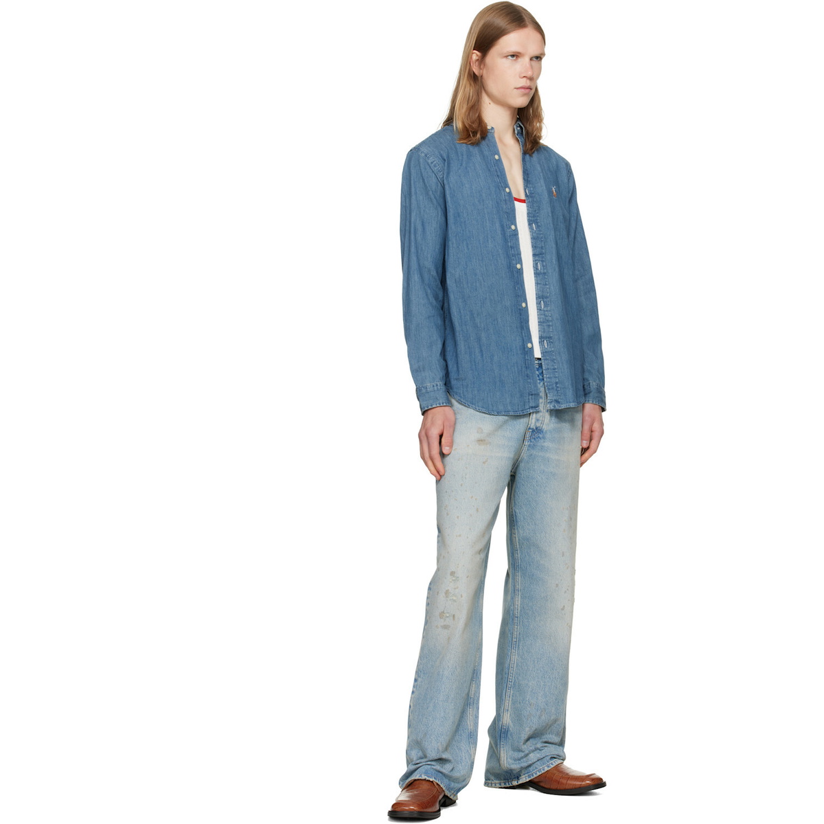Polo Ralph Lauren Navy Classic Fit Denim Shirt