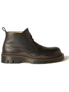 BOTTEGA VENETA - The Tire Rubber-Trimmed Leather Desert Boots - Black