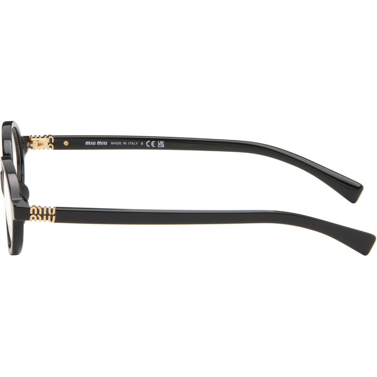 Miu Miu Eyewear Black 'Breaking the Rules' Oval Glasses