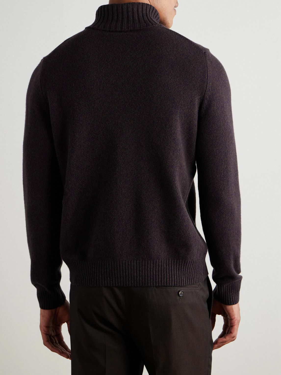 De Petrillo - Wool and Cashmere-Blend Rollneck Sweater - Burgundy