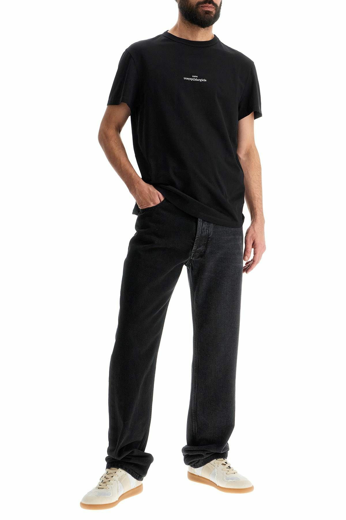 MAISON MARGIELA 'reverse logo t-shirt with Black Maison Margiela