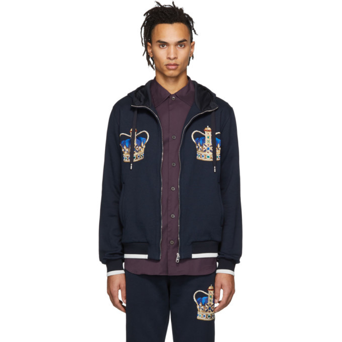 Dolce and Gabbana Navy Double Crown Hoodie Dolce Gabbana