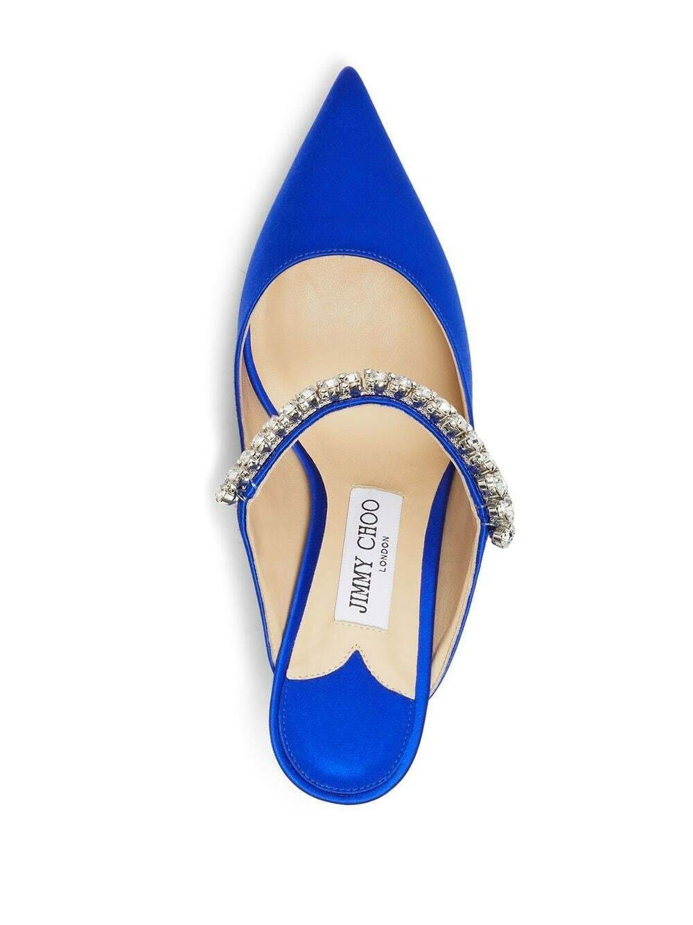 JIMMY CHOO - Bing 65 Crystal Strap Satin Mules Jimmy Choo