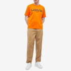 Lanvin Men's Curb Embroidered T-Shirt in Bright Orange