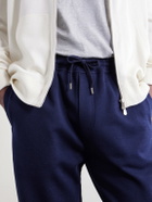 Brunello Cucinelli - Tapered Cotton, Cashmere and Silk-Blend Jersey Sweatpants - Blue