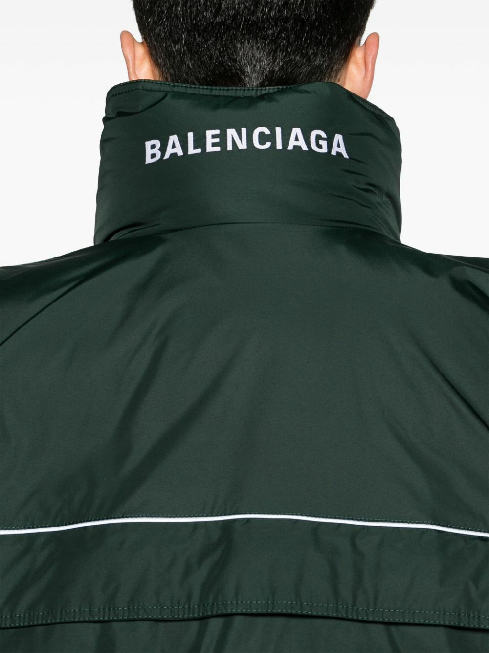 Balenciaga Green Logo-Print Puffer Vest