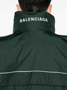 Balenciaga Green Logo-Print Puffer Vest