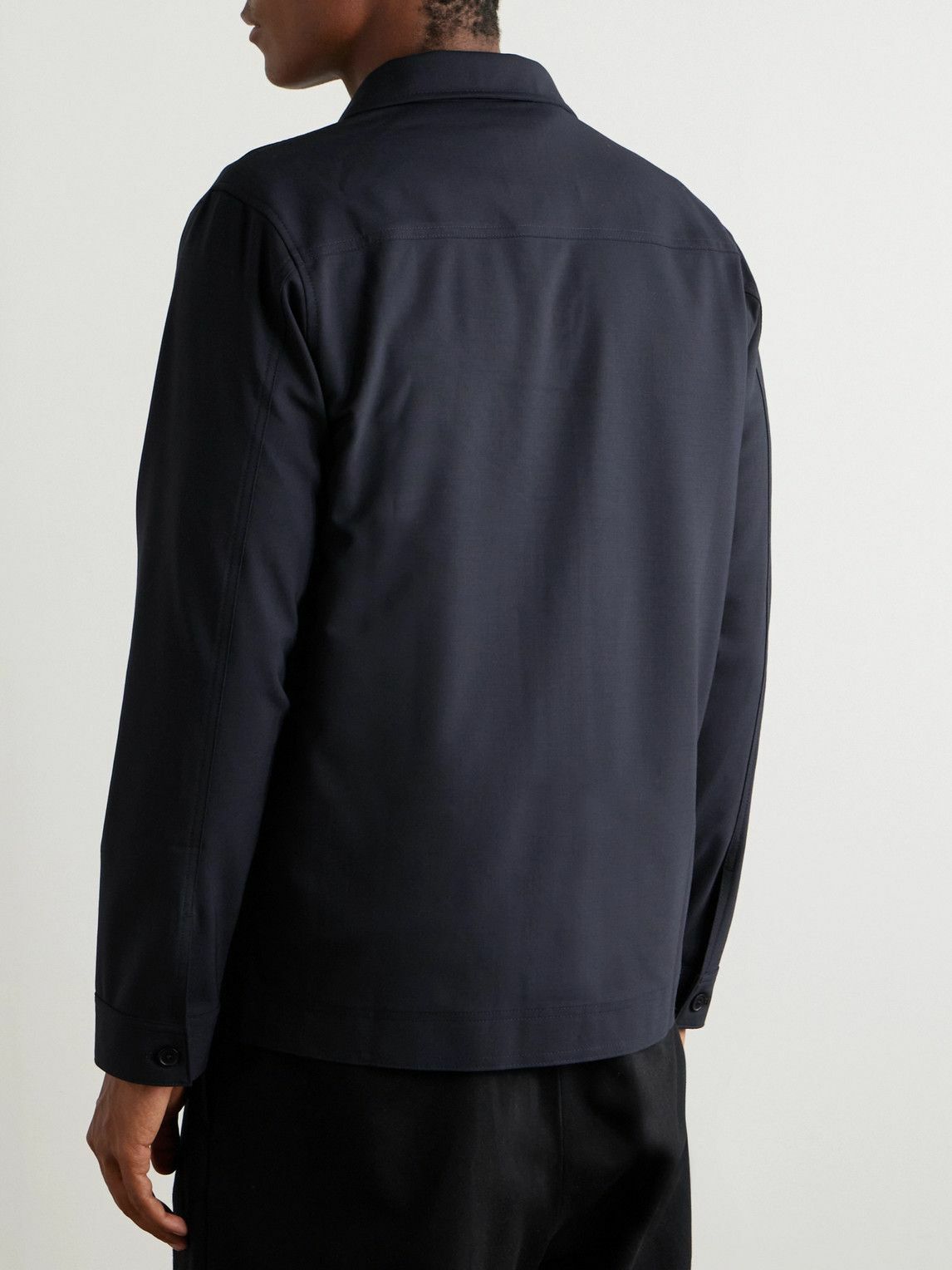 シャツ/ブラウス(長袖/七分) UNUSED OVER SIZED WORK SHIRT JACKET 0 Vintage Navy Blue Long Sleeve Overshirt | Unisex Workwear | XS S M