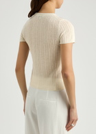 Vince Textured Cashmere-blend T-shirt Cream