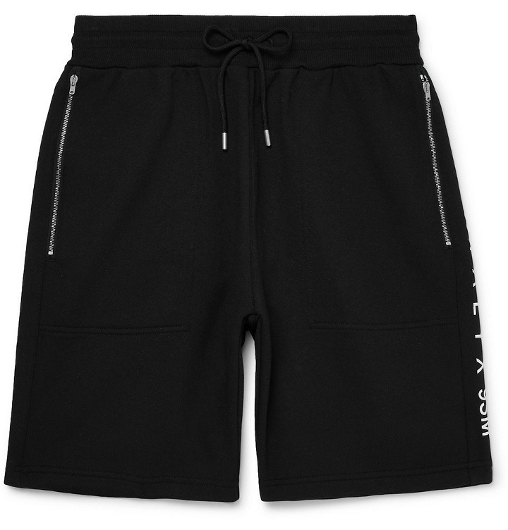 Photo: 1017 ALYX 9SM - Axel Slim-Fit Fleece-Back Cotton-Blend Jersey Drawstring Shorts - Black